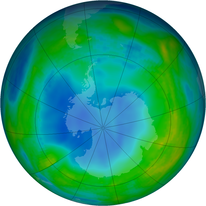 Antarctic ozone map for 26 May 1986